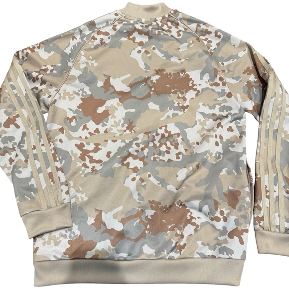 Adidas Kids Beige Camo Zip Up Athletic Jacket - Picture 2 of 6